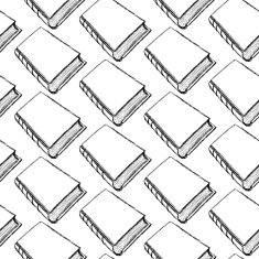 sketch cute book seamless pattern