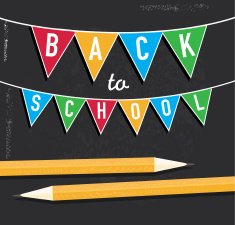 Back to school sale chalkboard and bunting banner sign