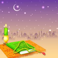 Koran in Happy Eid background