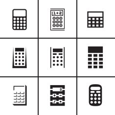 Calculator icons set N2