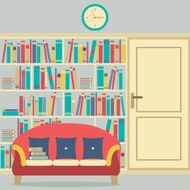 Reading Seat In Front Of A Huge Bookcase N5