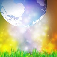Abstract background of globe with grass vector illustration View at