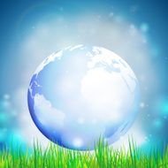 Abstract background of globe with grass vector illustration View at N3