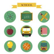 School icons set N7