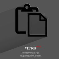 blank paper Flat modern web button with long shadow and N5