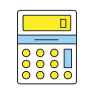 Vector Flat Line Design Concept Calculator Icon