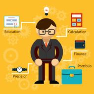 Vector with information on a businessman