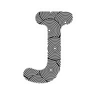 Circle pattern alphabet J