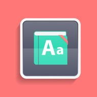 Flat Dictionary Icon Vector Illustration