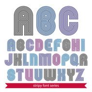 Vector rounded geometric font created from lines