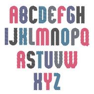 Decorative striped retro font geometric bright typeface