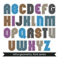 Colorful regular stripy typescript vector poster characters