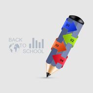 vector modern pencil infographics N3