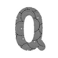 Circle pattern alphabet Q