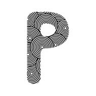 Circle pattern alphabet P