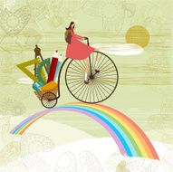 School girl and rainbow N2