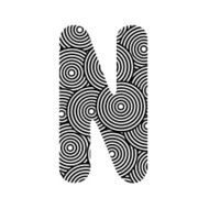Circle pattern alphabet N