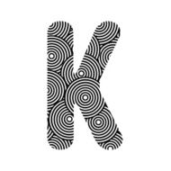Circle pattern alphabet K