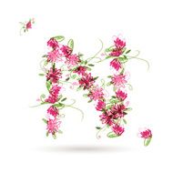 Floral letter N for your design