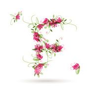 Floral letter F for your design