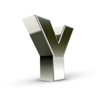 3d silver steel letter Y