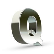 3d silver steel letter Q