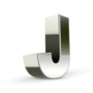 3d silver steel letter J