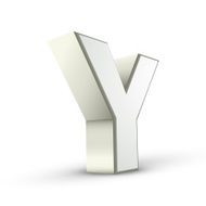 3d alphabet silver Y