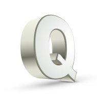 3d alphabet silver Q