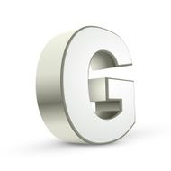 3d alphabet silver G