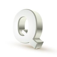 3d alphabet silver Q N2