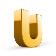 3d golden letter U N2