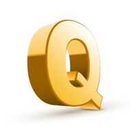 3d golden letter Q