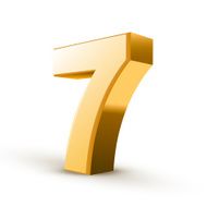 3d shiny golden number 7
