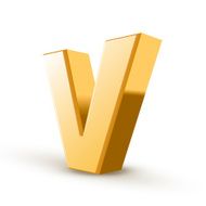 3d golden letter V