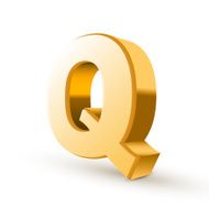 3d golden letter Q N2