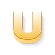 3d golden letter U N4