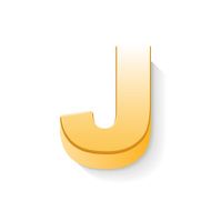 3d golden letter J