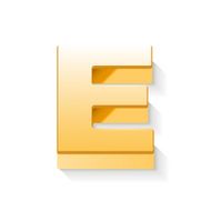 3d golden letter E