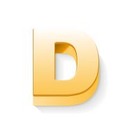 3d golden letter D