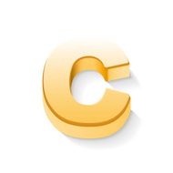 3d golden letter C N2