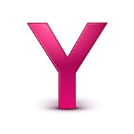 3d alphabet pink Y