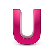 3d alphabet pink U