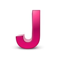 3d alphabet pink J