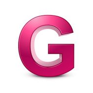 3d alphabet pink G