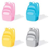 Colourful Cartoon Backpack Illustration