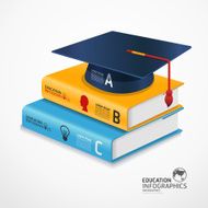 modern infographic Template with book and Graduation cap