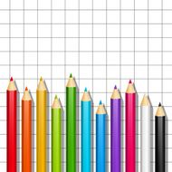 Color pencils on paper sheet background