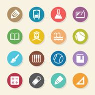 School Icons Set 2 - Color Circle Series