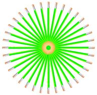 Green color pencil star